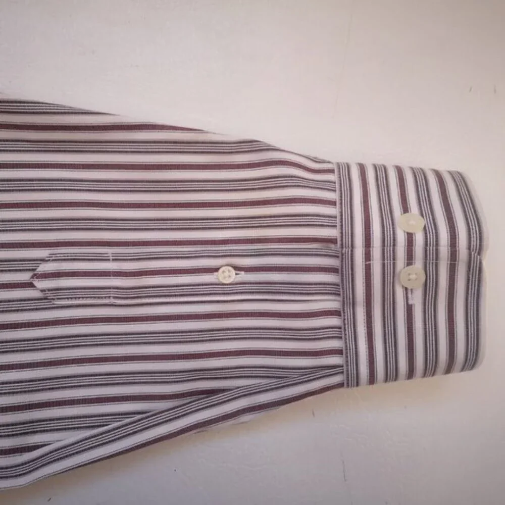 Eddie Bauer Relaxed Fit Mens Size XL Wrinkle Resistant Striped Shirt - Picture 6 of 12